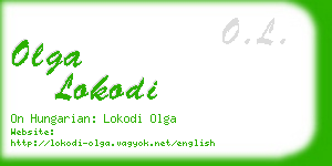 olga lokodi business card